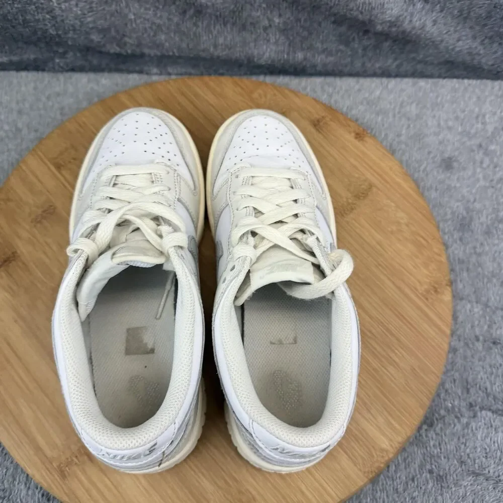 Nike Dunk Low Shoes Boys Size 4.5Y White Leather Casual Sneakers FB9109-109